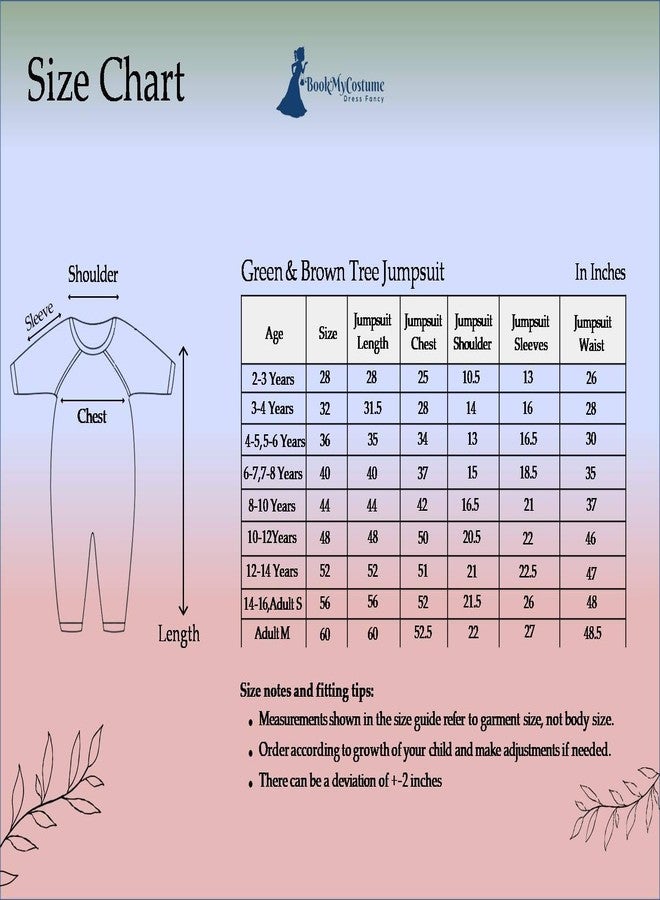 BookMyCostume Green and Brown Tree Kids Fancy Dress Costume 6-7 years - Image 3